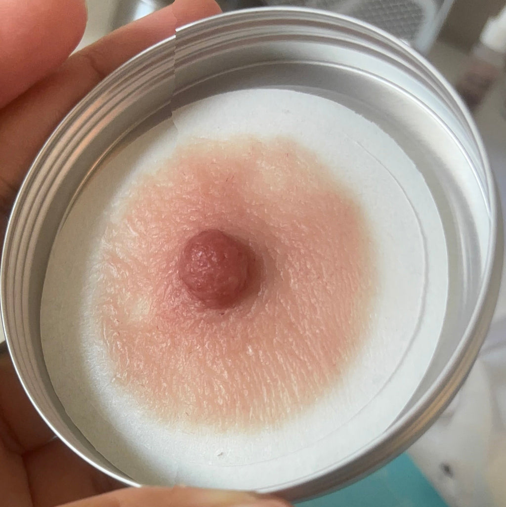 Pink Silicone Areola & Nipple Prosthetic with Piercings